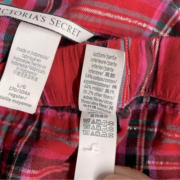 Victoria’s Secret Red Plaid Pajamas Set L - Picture 8 of 14